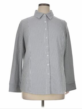 🆕Classic Striped Button-Up Shirt Sz 1X NWT